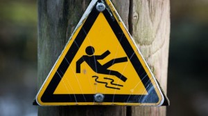 yellow slippery when wet sign