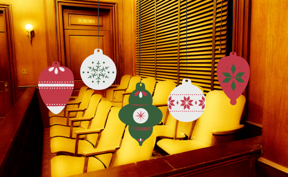 Jury Box with Christmas Tree Balls