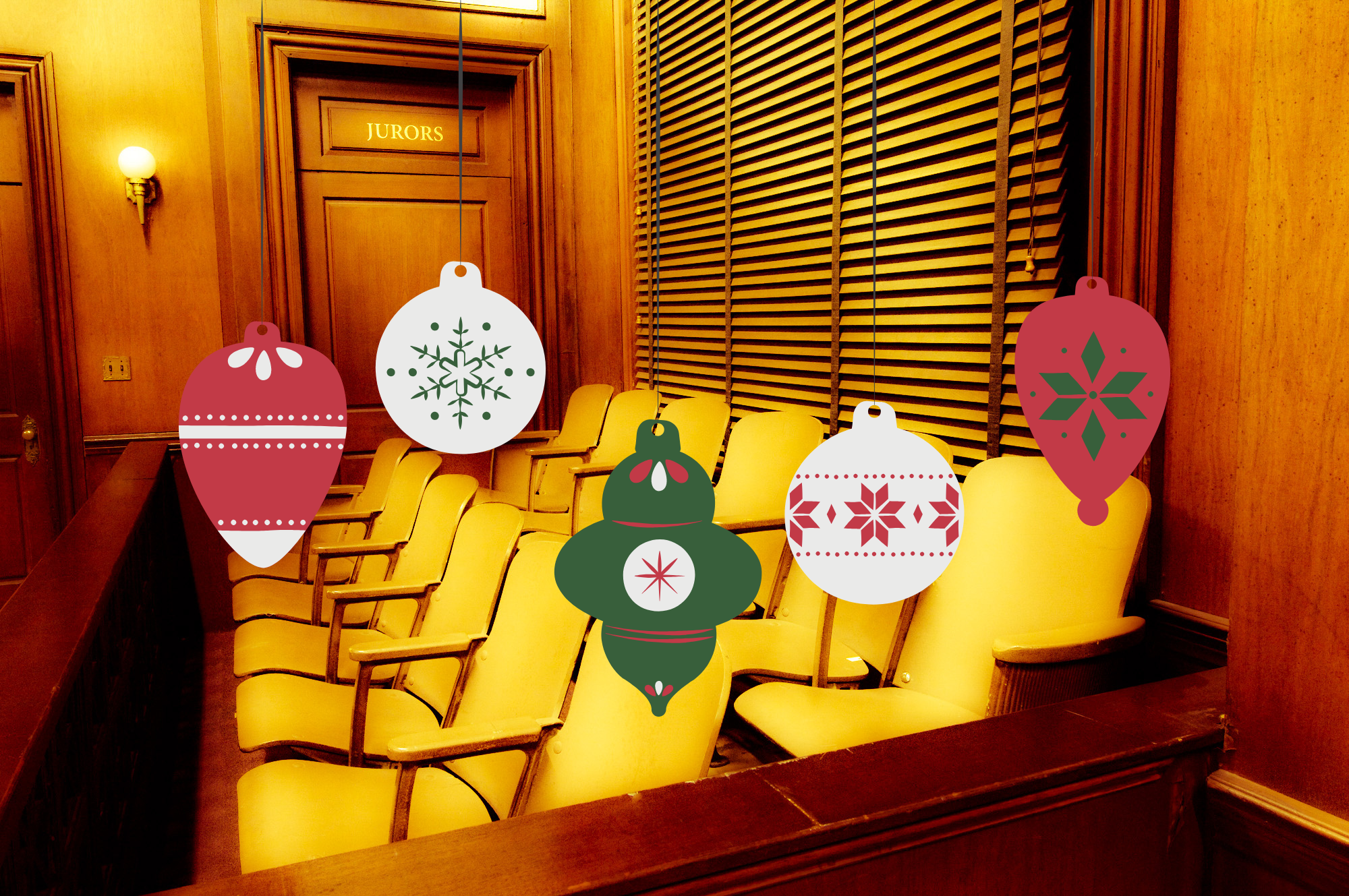 Jury Box with Christmas Tree Balls