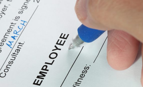 Contract signing of an employment contract close-up shot