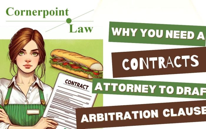 Woman holding a contract with title card Why You Need a Contracts Attorney to Draft Arbitration Clauses